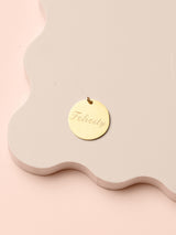 Large Disc Charm Necklace - Gold