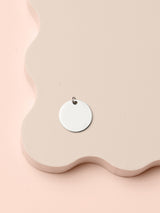 Medium Disc Charm Necklace - Silver