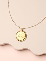 engraved necklace, affordable engraving. gold engraved charm