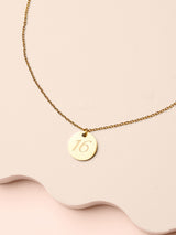 Petite Disc Charm Necklace - Gold