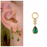 Green And Clear Teardrop Charm