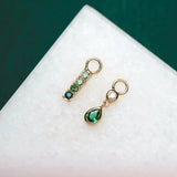Green And Clear Teardrop Charm