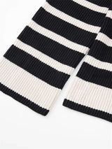 Knitwear Melbourne,  Parisian zip cardigan, french fashion brand, online french label, striped long sleeves  women cardi, french fashion label, black and white cardi