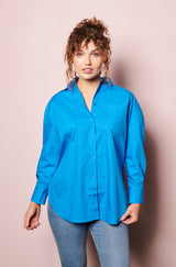 online french shirt, womenswear top, Parisian style, french label, french fashion style, Parisian label,  Blue cotton shirts