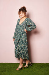 wrap dresses, women ditsy floral dress, boho online dresses, french  fashion style, Parisian label, frill dress