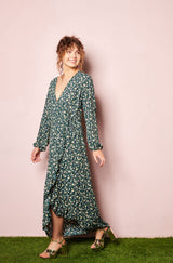 wrap dresses, women ditsy floral dress, boho online dresses, french  fashion style, Parisian label, frill dress