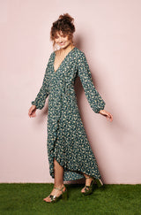 wrap dresses, women ditsy floral dress, boho online dresses, french  fashion style, Parisian label, frill dress