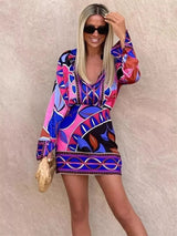 pink geo skirt, retro skirt, mini skirt, french fashion label, Parisian womens label