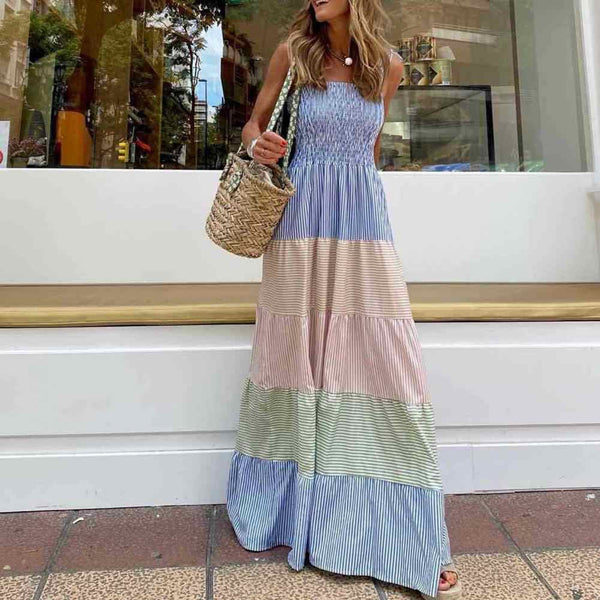 maxi striped dress, french dress, french label, summer dresses
