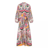 wrap around dress, long sleeve maxi dress, french fashion label, french brand
