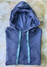 Tie Dye Cropped Hoodie With Aztec Drawstring