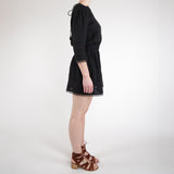 black dress with embroidery and lace. Online fashion womenswear vintage inspired website. designed in melbourne. eyes on floyd