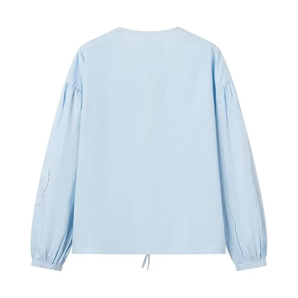 *PRE ORDER* The Sweetheart Blouse - Solide Skye Blue