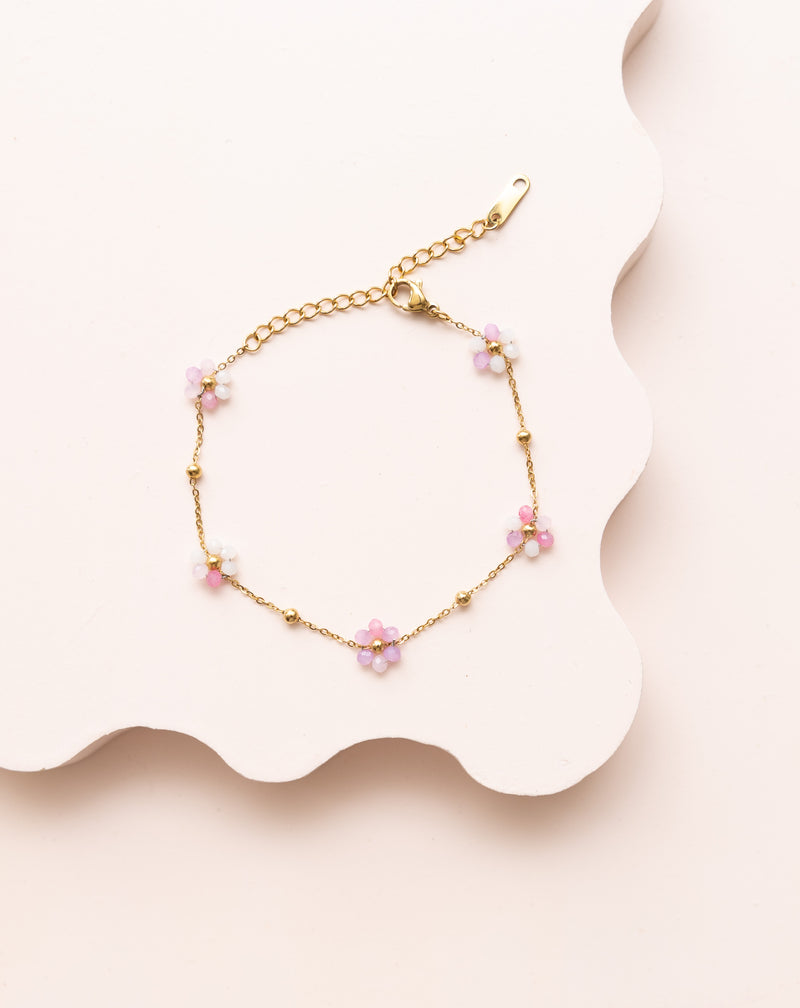 Pink Flower Bracelet