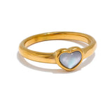 Natural Shell Heart Ring