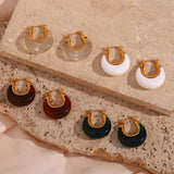 Hoop Gold Earrings - White