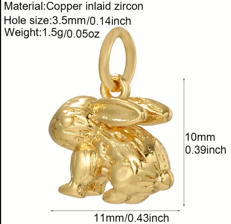 18k Gold Rabbit Charm