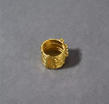 Gemstones Gold Hammered Ring