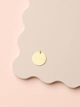 Petite Disc Charm Necklace - Gold
