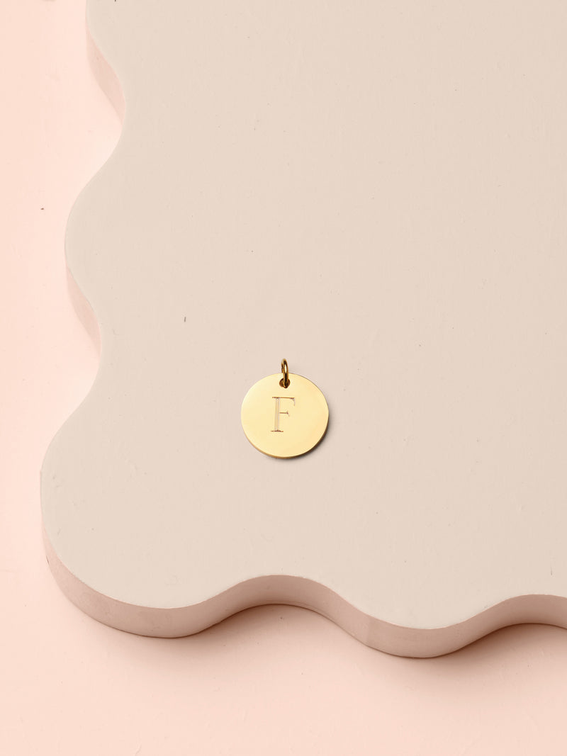 Petite Disc Charm Necklace - Gold