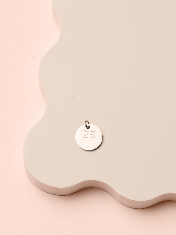 Petite Disc Charm Necklace - Silver