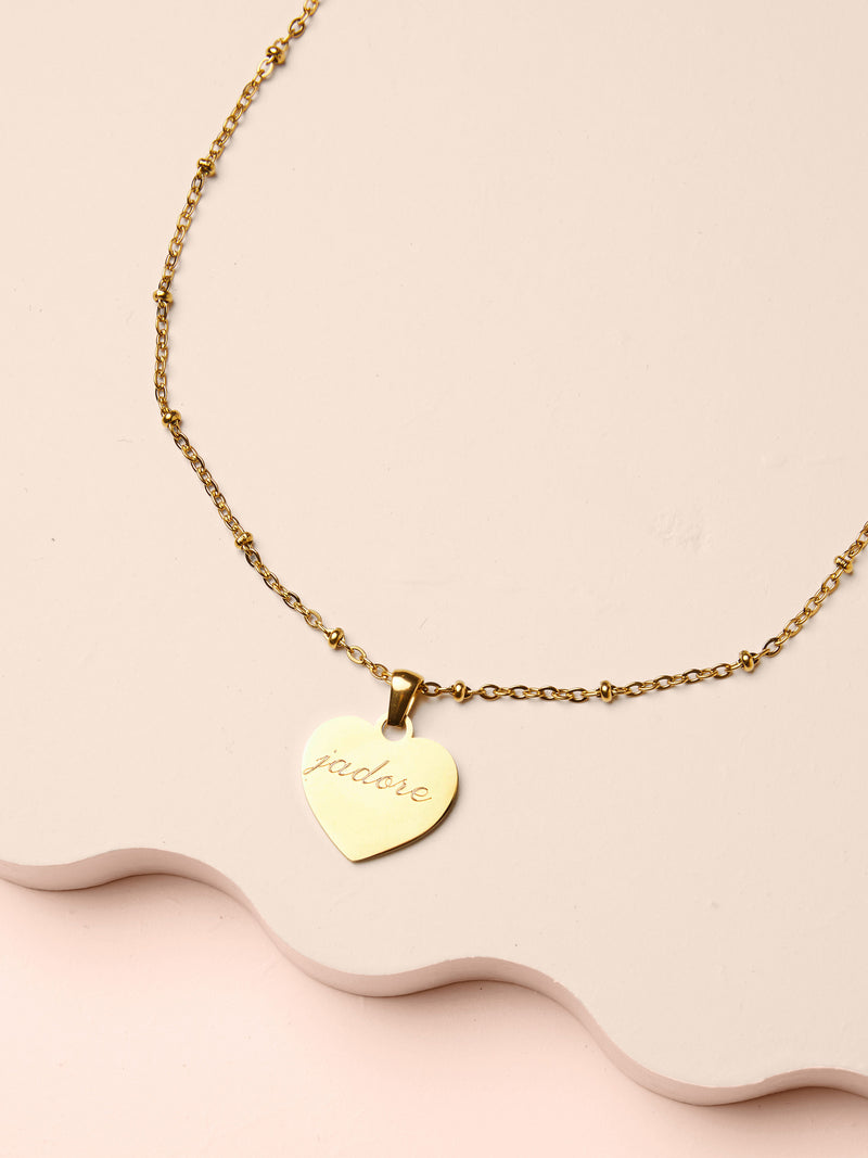 Heart Charm Necklace - Gold