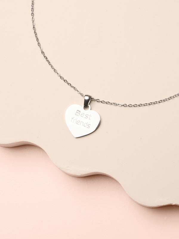 Heart Charm Necklace - Silver