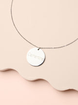 Large Disc Charm Necklace - Silver