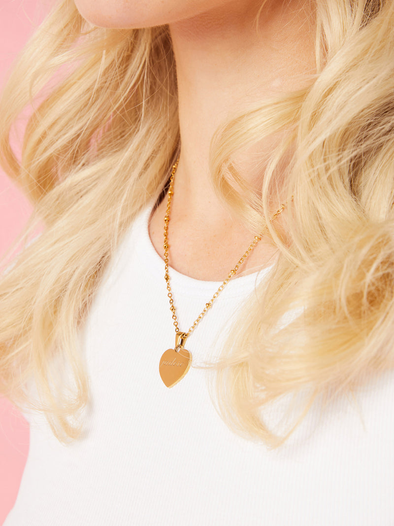 Heart Charm Necklace - Gold