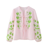 Heart Embroidered Blouse