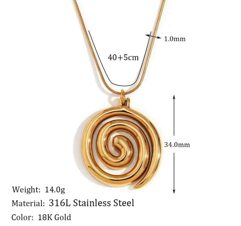 Swirl Pendant Charm Necklace