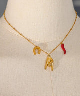Lucky Chili Palm Charm Gold Necklace