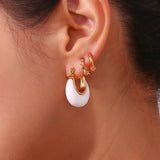 Hoop Gold Earrings - White