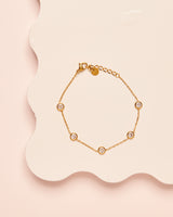 Clear Zirconia Gold Bracelet