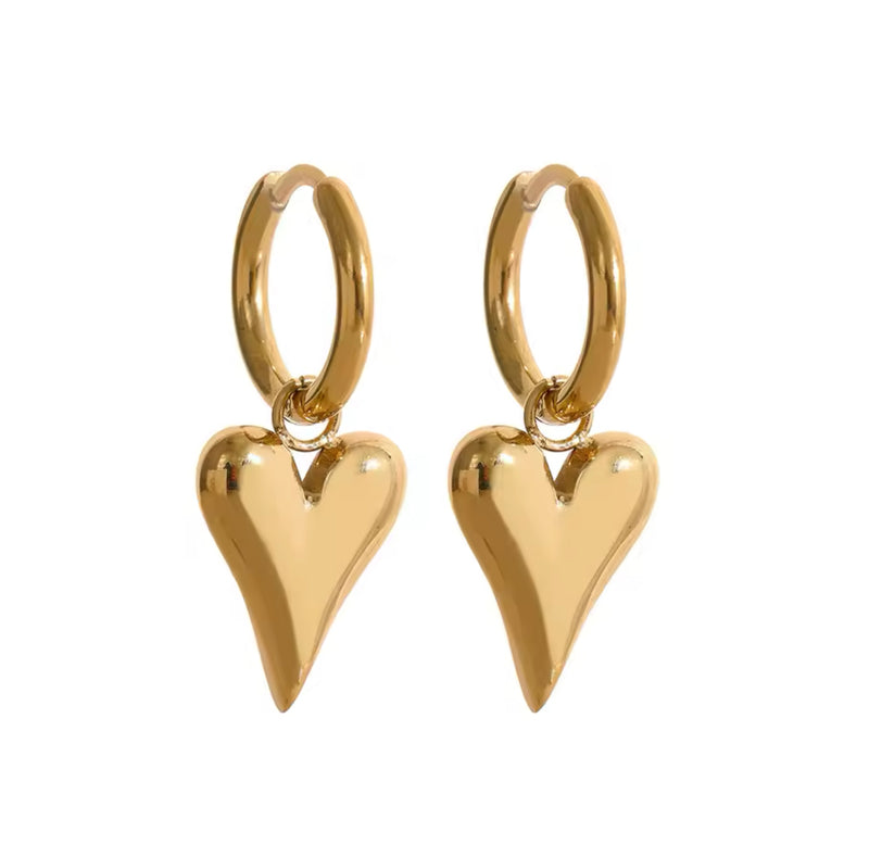 Heart Gold Hoop Earrings