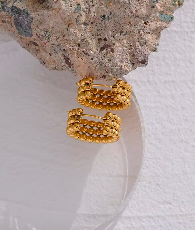 Textured Chunky Gold Earrings