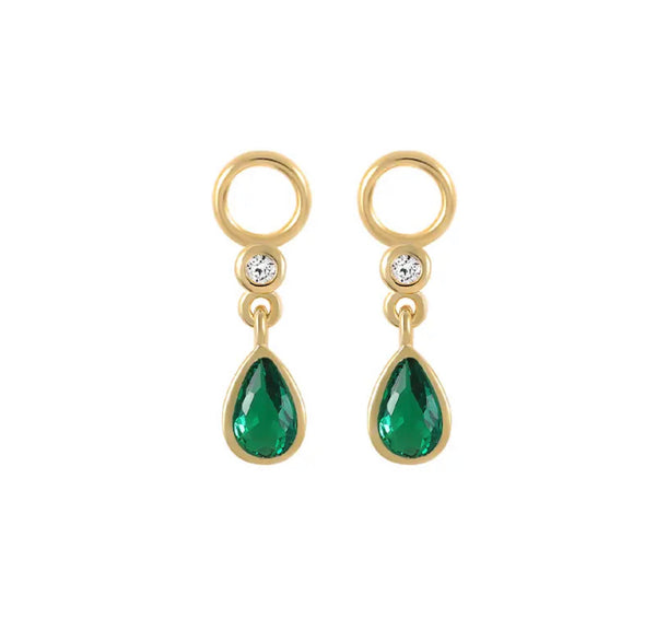 Green And Clear Teardrop Charm