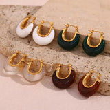 Hoop Gold Earrings - White