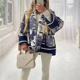 Blue Quilted Floral Jacket