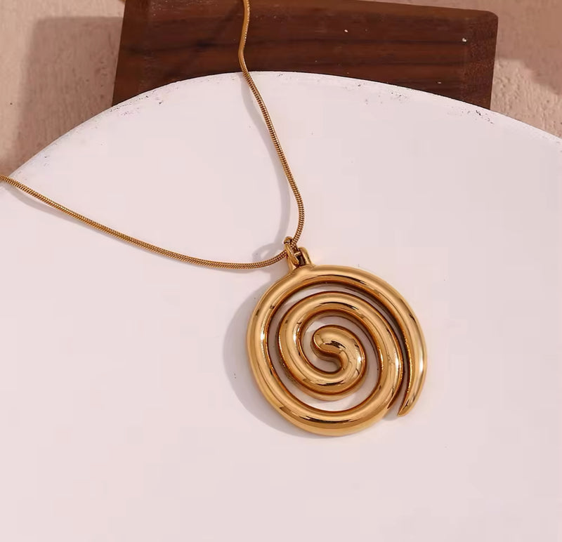 Swirl Pendant Charm Necklace