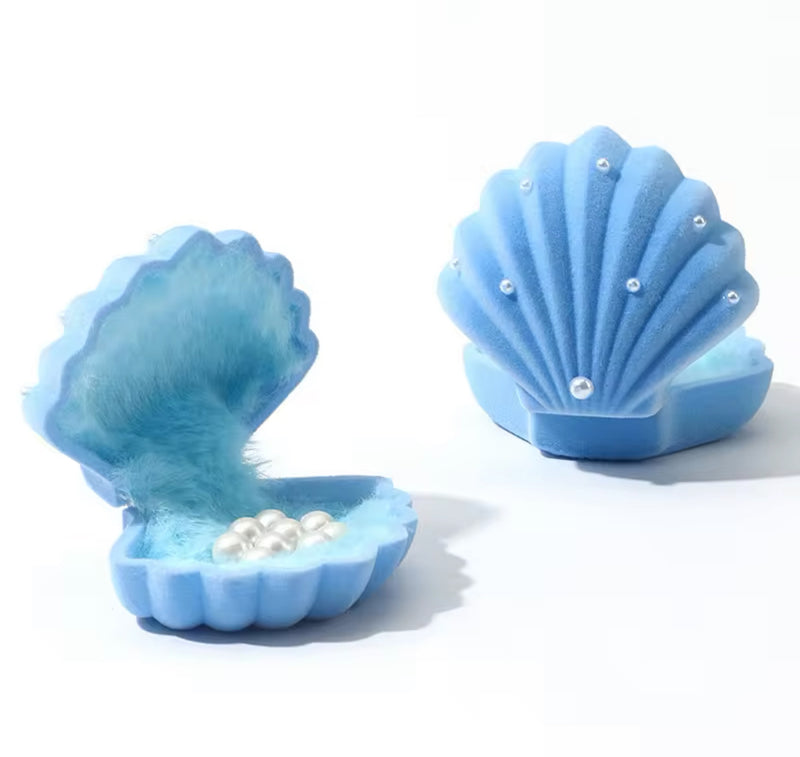 Pearl Seashell Jewellery Box - Blue