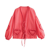 Sweetheart Blouse - Red