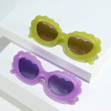 purple scalloped women sunglasses, wavy frame, affordable french fashion, fun accessories