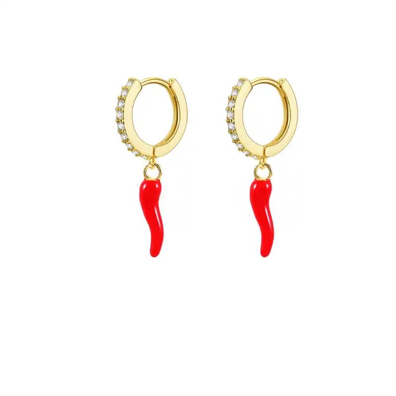 Chilli Zirconia Hoop Earrings