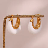 Hoop Gold Earrings - White