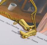 Western Cowboy Gold Boot Necklace