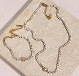 Gold Tennis Necklace With Zirconia Stones