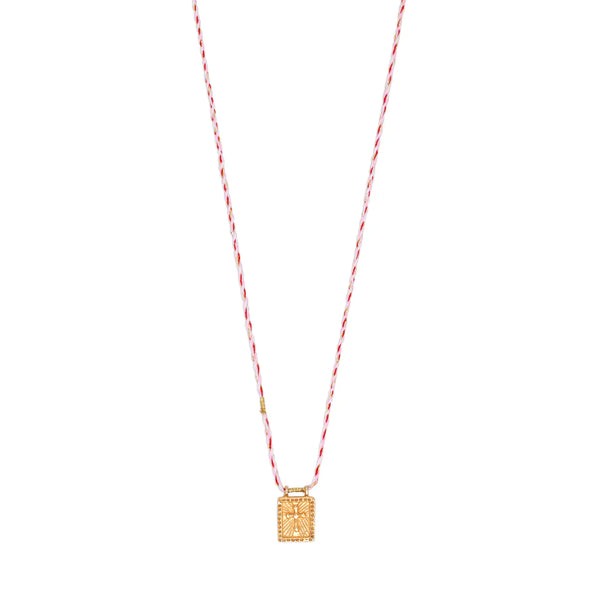 string necklace, jewel rocks, french fashion label, 18 k gold plated, french brand, gold charm, melbourne,  cross gold charm