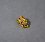 Gemstones Gold Hammered Ring