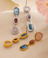 Natural Stones Geometric Drop Earrings